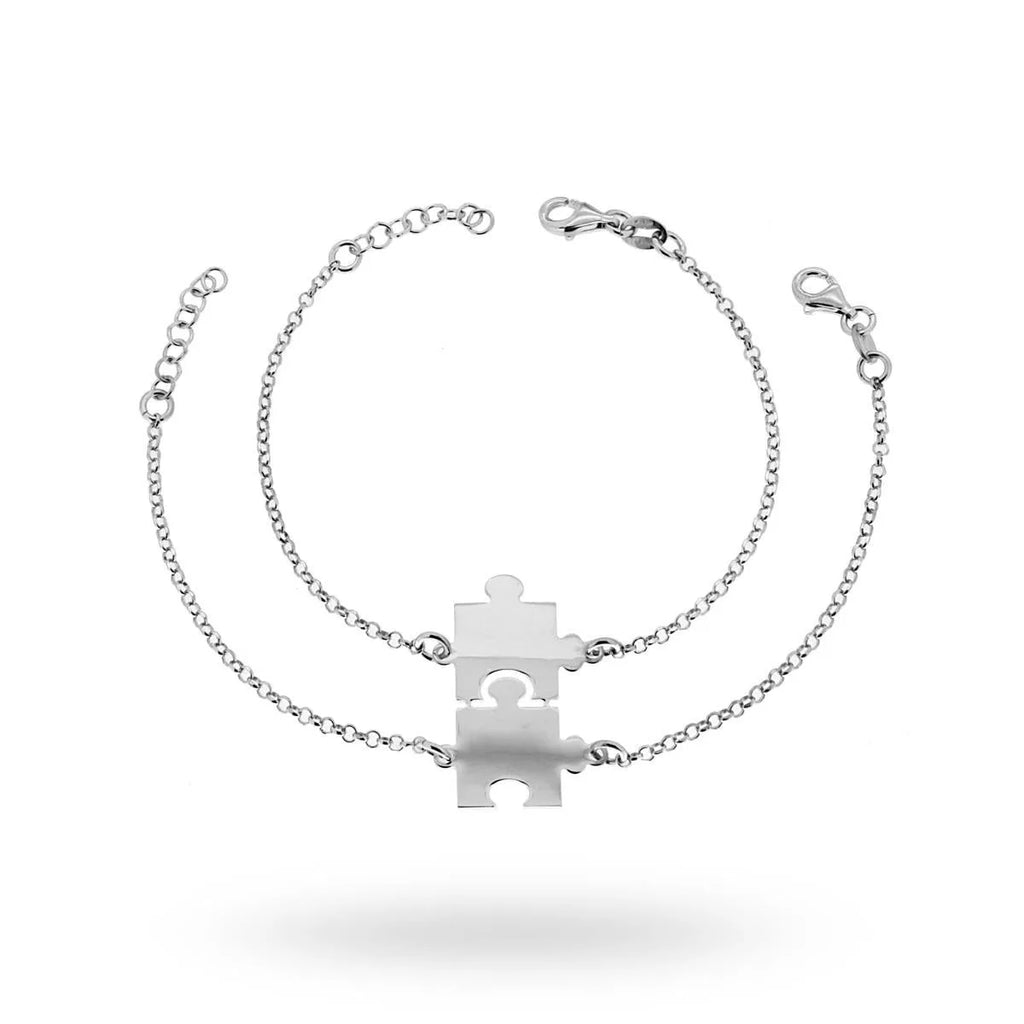 Bracciale Puzzle spezzato in argento 925 con incisione
