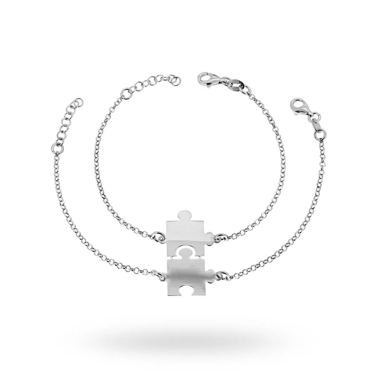 Bracciale Puzzle spezzato in argento 925 con incisione