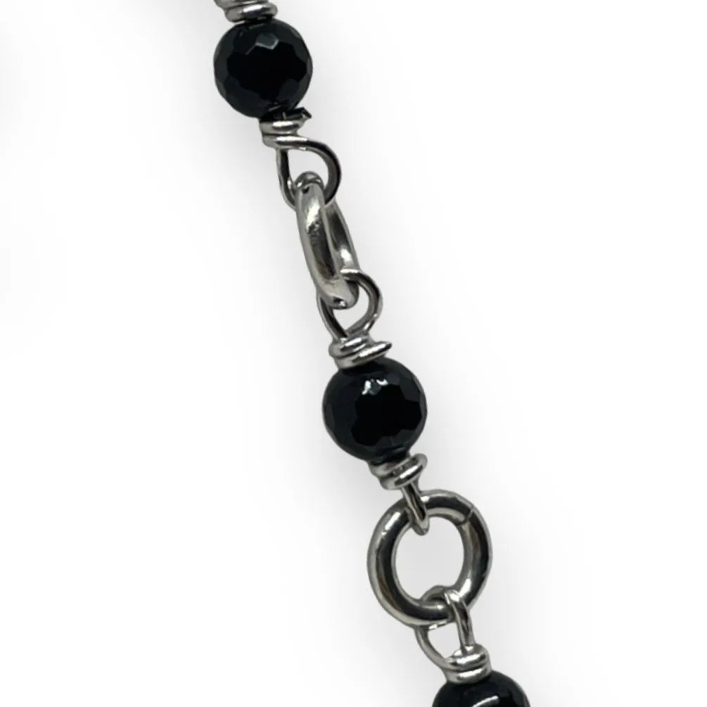 Verstellbares Armband für Herren von Maria Cristina Sterling mit abwechselnden Steinen