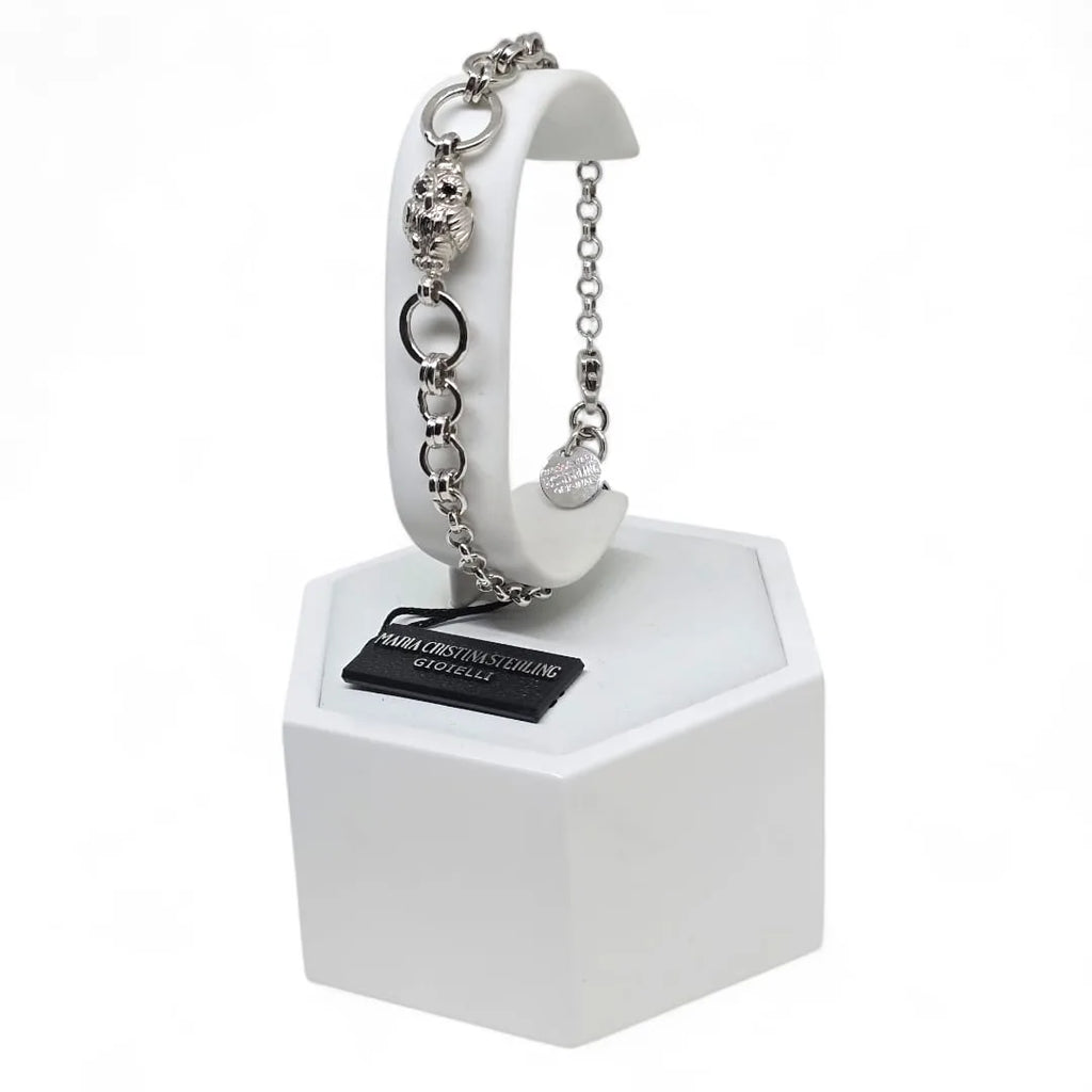 Bracciale Regolabile da uomo con gufo Maria Cristina Sterling B7032
