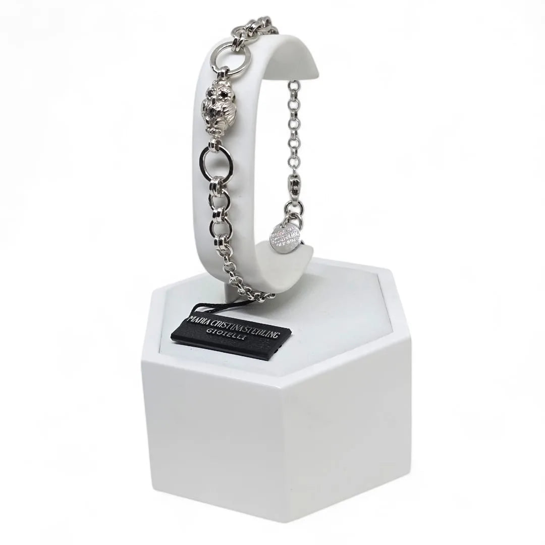 Bracciale Regolabile da uomo con gufo Maria Cristina Sterling B7032