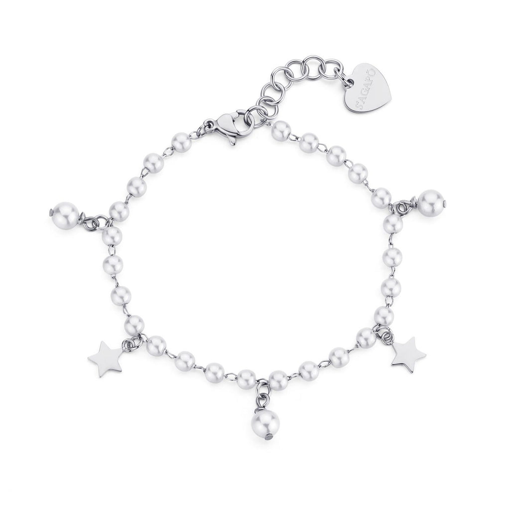 Bracciale Sagapò donna in acciaio con perle sinteitche swi11