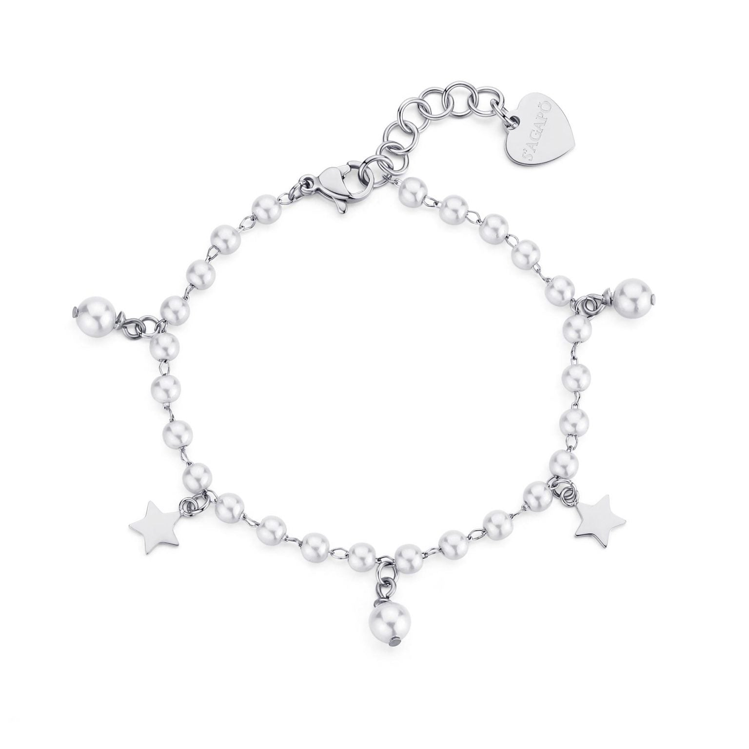 Bracciale Sagapò donna in acciaio con perle sinteitche swi11