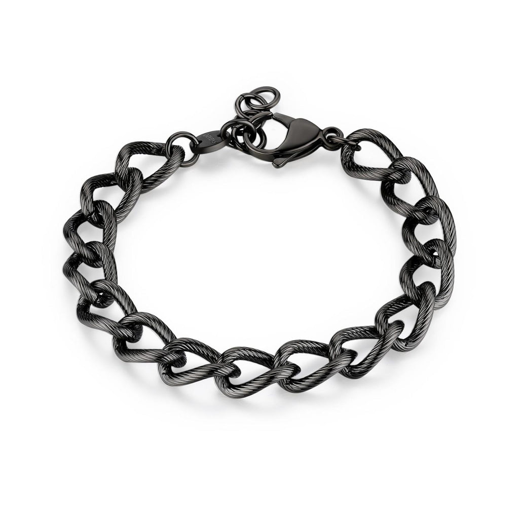 Bracciale Sagapò uomo a maglia larga satinato nero srp60