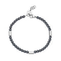 Bracciale Sagapò uomo con sfere ematite grigia srt12