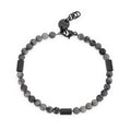 Bracciale Sagapò uomo con sfere in pietra grigia srt15