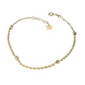 Bracciale Stella in Oro 18Kt da 1 Grammo con Maglia a Funetta e Sfere Zigrinate
