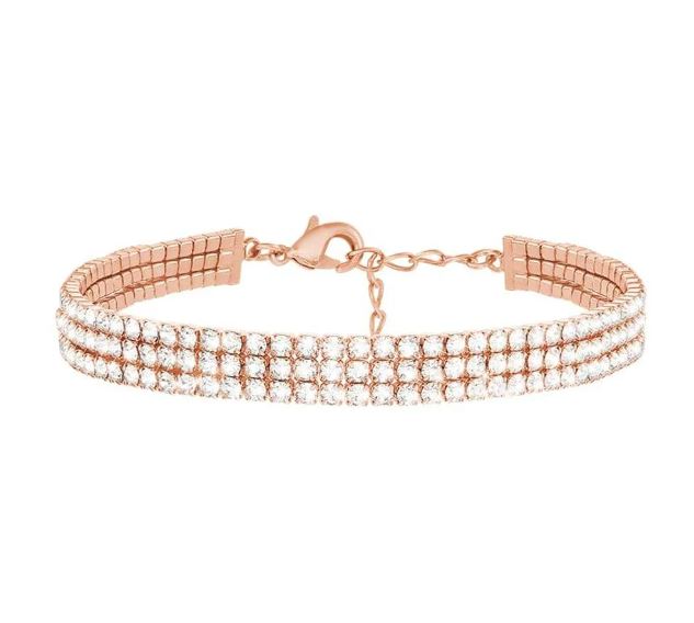 Bracciale Stroili Multifilo In Metallo Rosato Con Strass 1668676