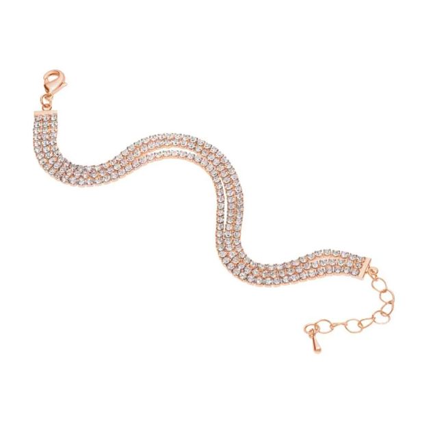 Bracciale Stroili Multifilo In Metallo Rosato Con Strass 1668676