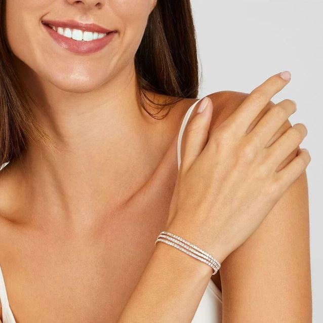 Bracciale Stroili Multifilo In Metallo Rosato Con Strass 1668676