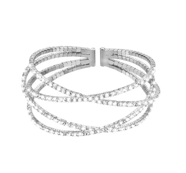 Bracciale Stroili donna Bangle In Metallo Rodiato E Cristalli 1658229