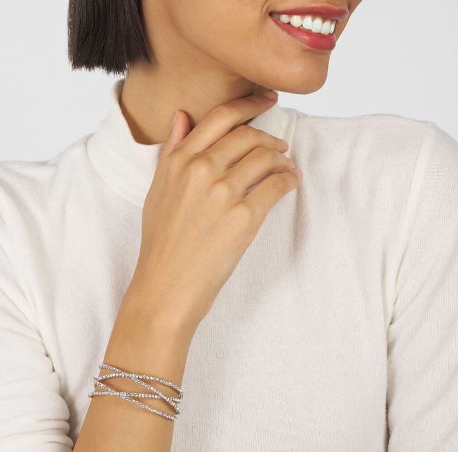 Bracciale Stroili donna Bangle In Metallo Rodiato E Cristalli 1658229