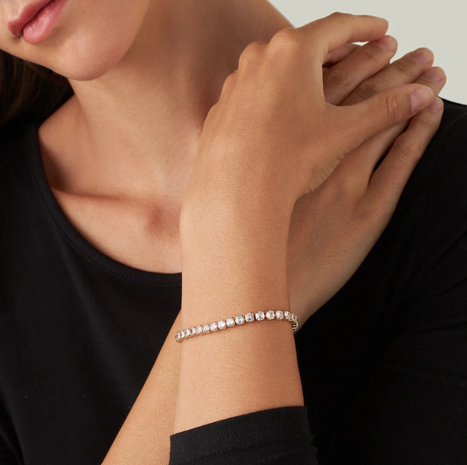 Bracciale Stroili donna tennis romantic shine in metallo dorato e cristalli 1683802