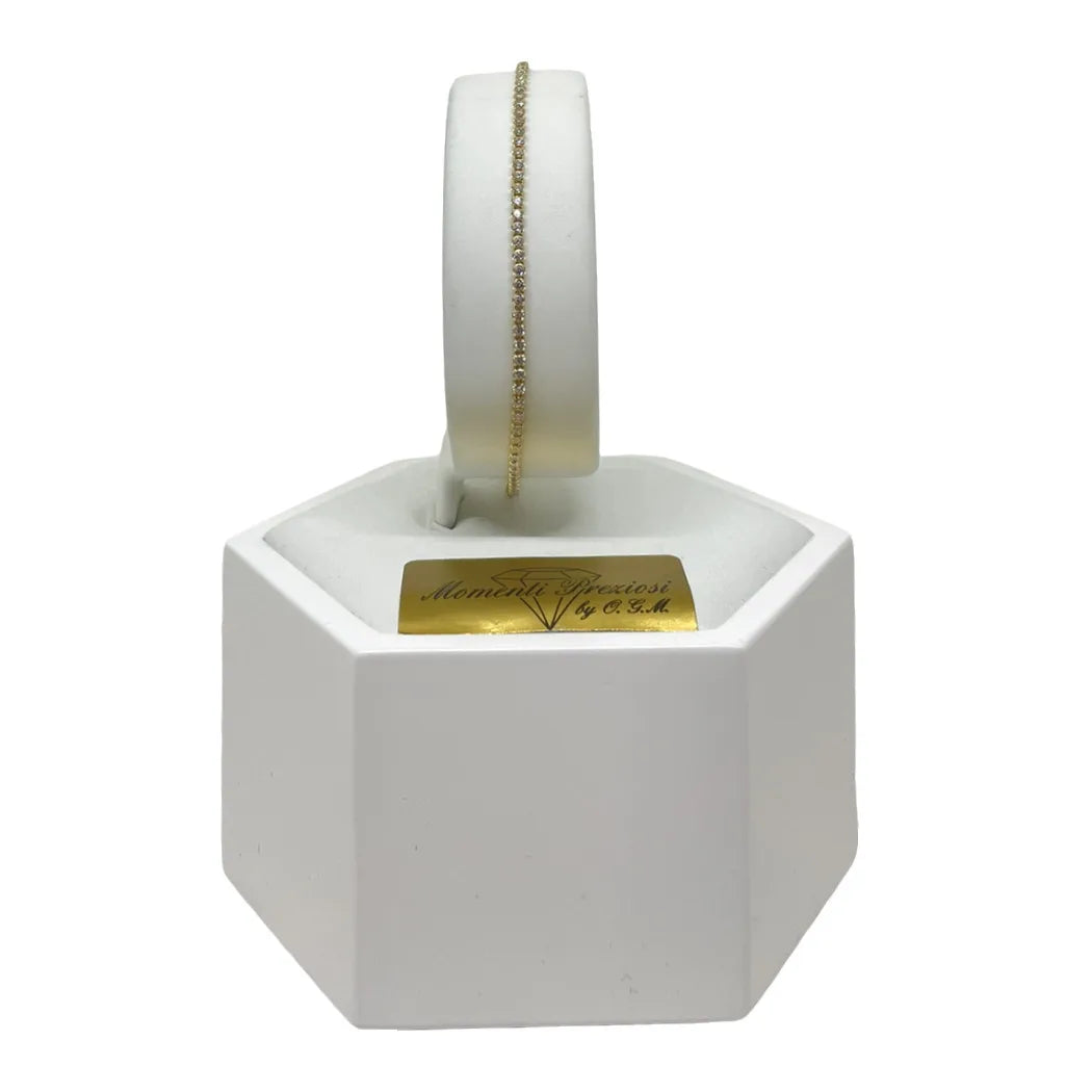 Bracciale Tennis in Oro 750 18 KT con Zirconi Bianchi
