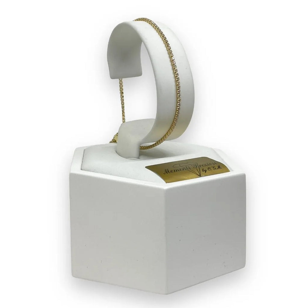 Bracciale Tennis in Oro 750 18 KT con Zirconi Bianchi