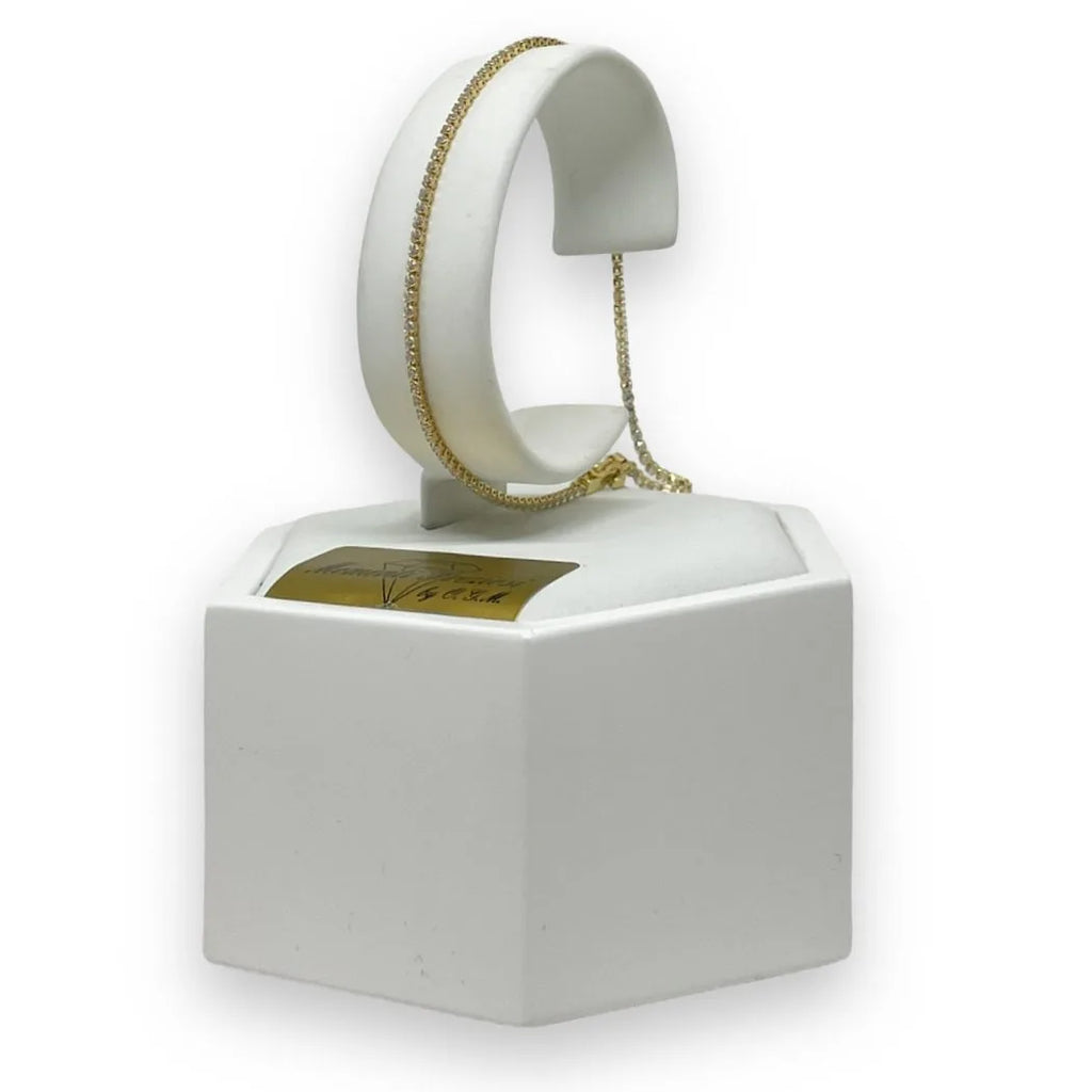 Bracciale Tennis in Oro 750 18 KT con Zirconi Bianchi