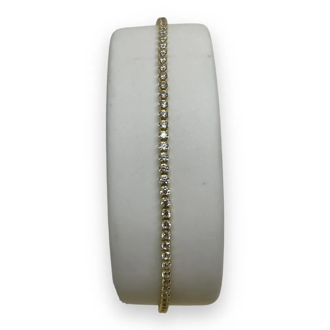 Bracciale Tennis in Oro 750 18 KT con Zirconi Bianchi