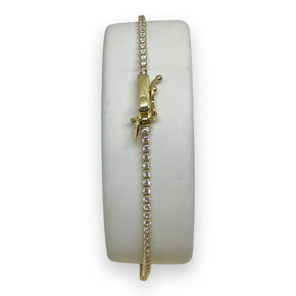 Bracciale Tennis in Oro 750 18 KT con Zirconi Bianchi