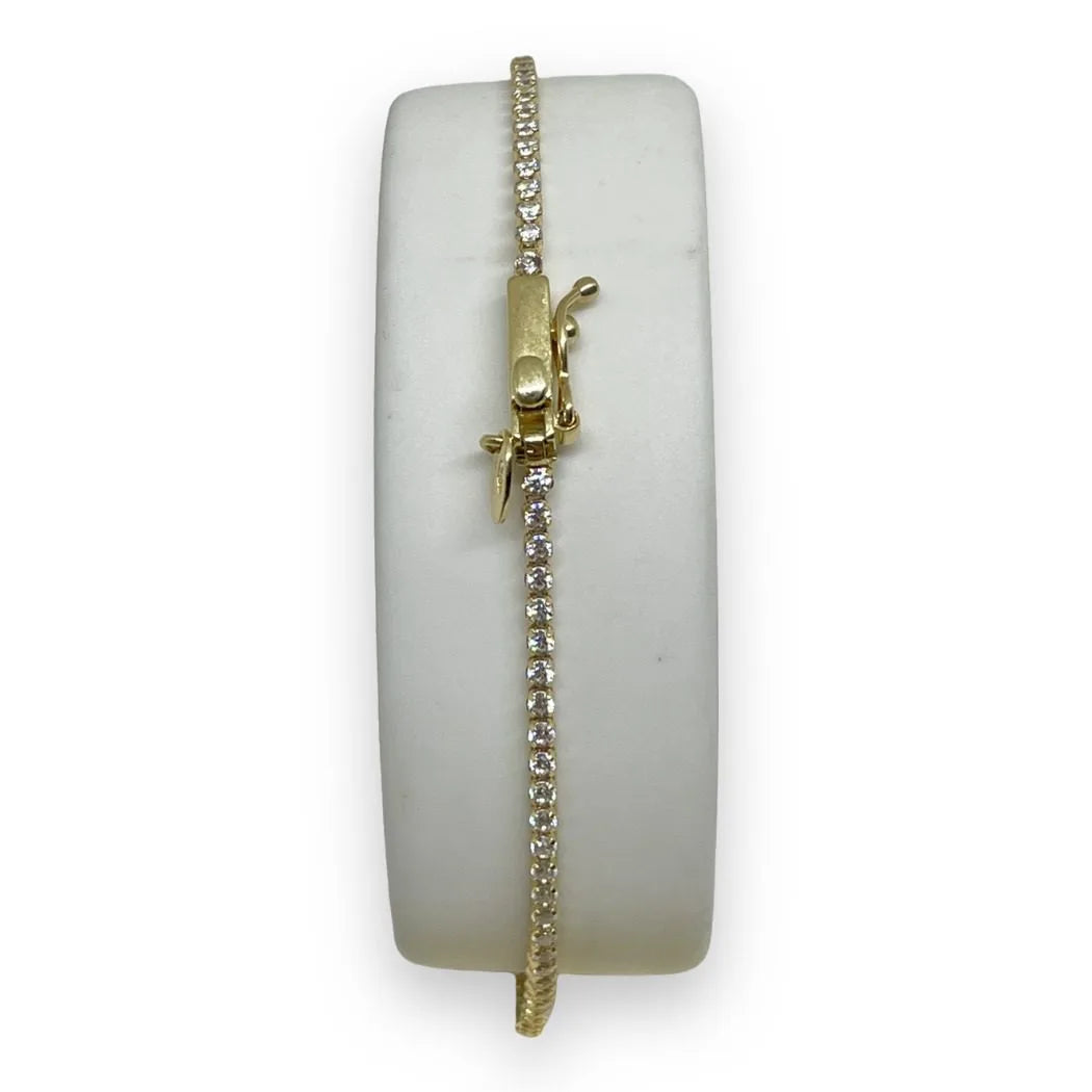 Bracciale Tennis in Oro 750 18 KT con Zirconi Bianchi