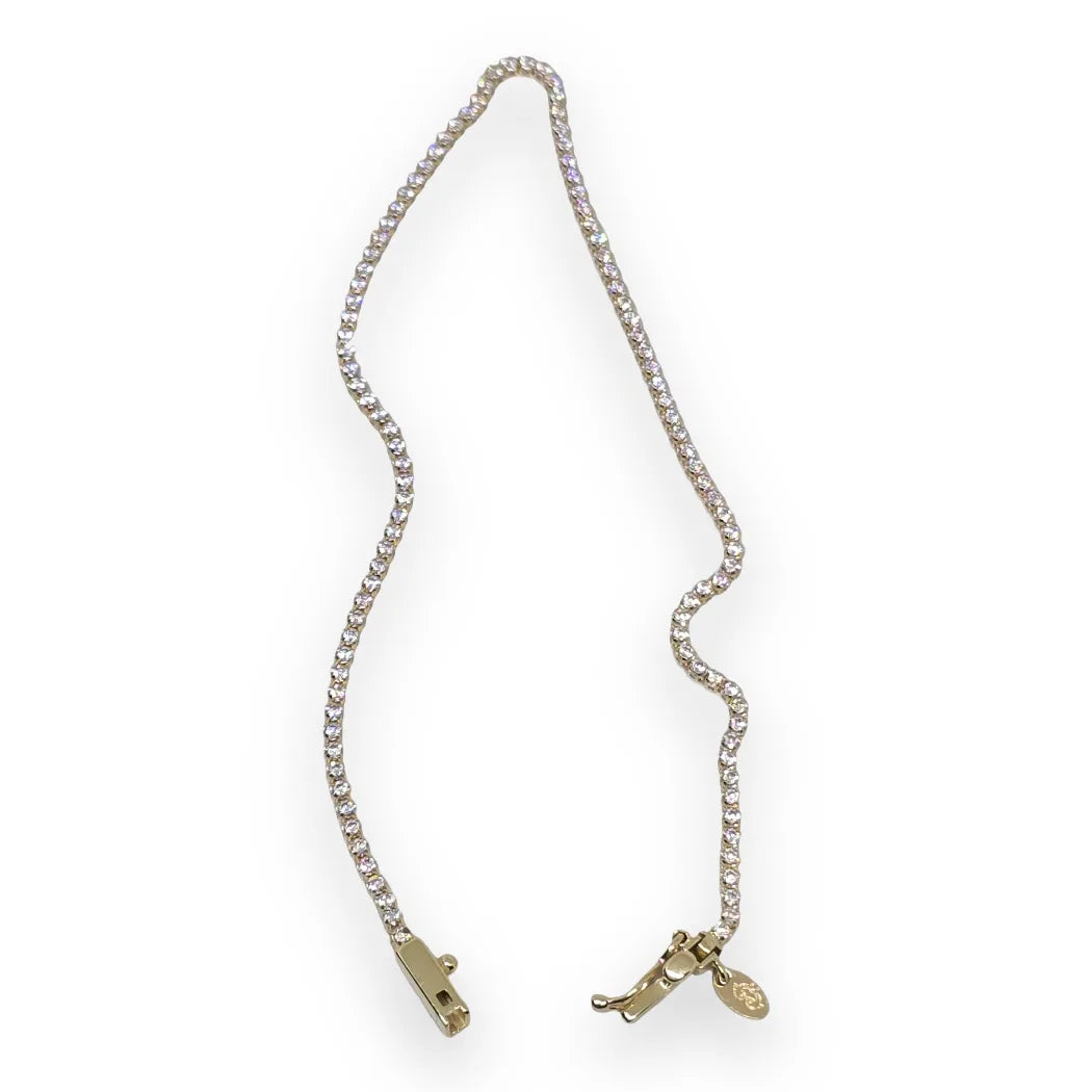 Bracciale Tennis in Oro 750 18 KT con Zirconi Bianchi