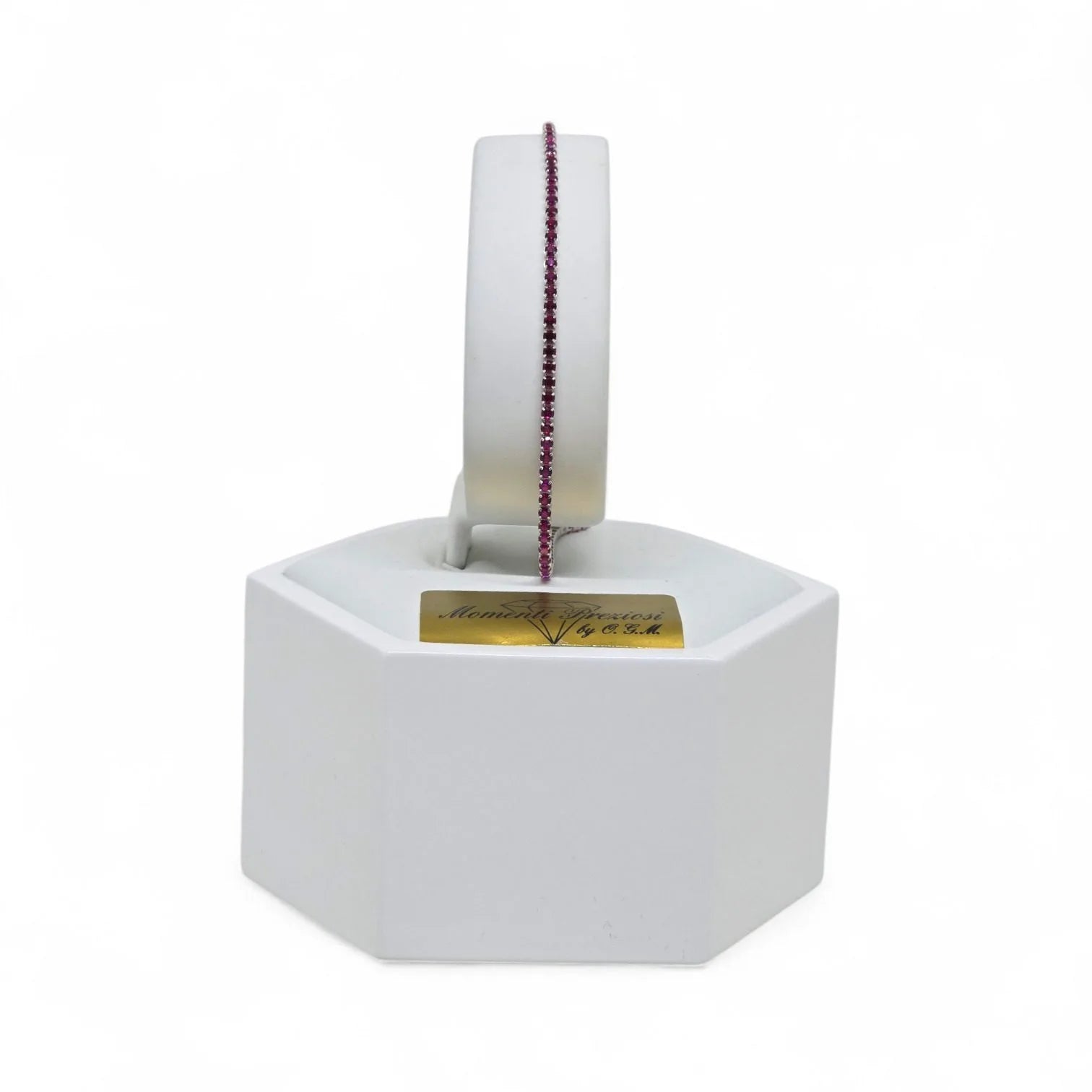 Bracciale Tennis in Oro 750 18 KT con Zirconi Magenta