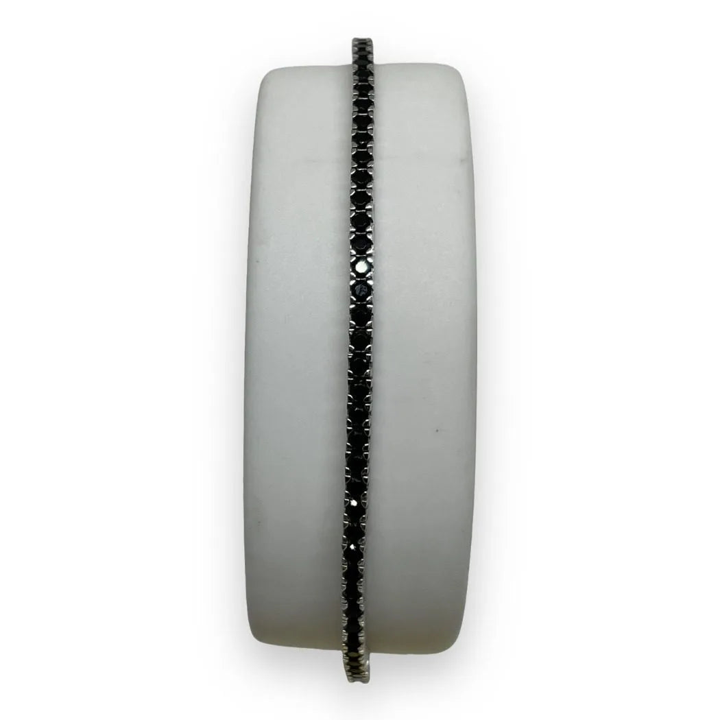 Bracciale Tennis in Oro 750 18 KT con Zirconi Neri