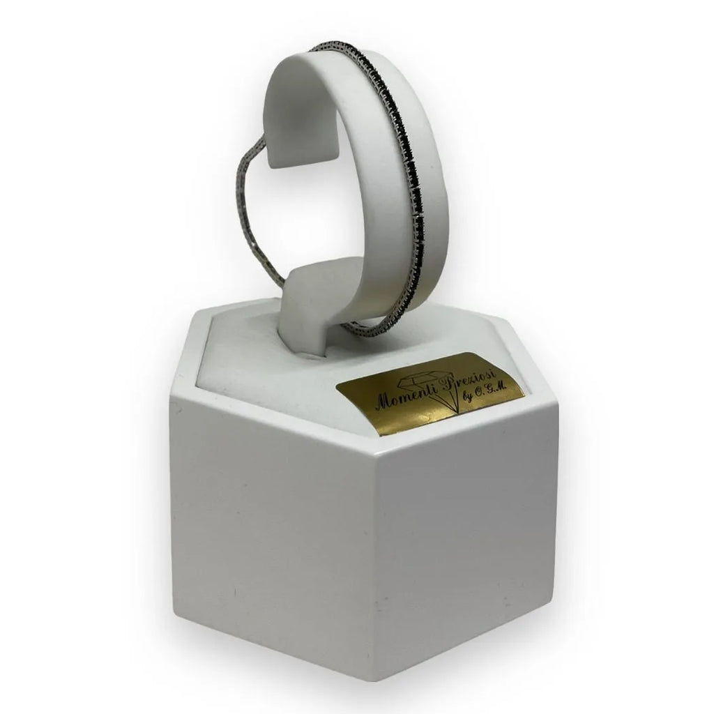 Bracciale Tennis in Oro 750 18 KT con Zirconi Neri