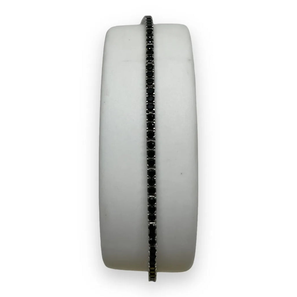 Bracciale Tennis in Oro 750 18 KT con Zirconi Neri