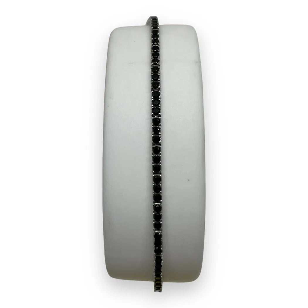 Bracciale Tennis in Oro 750 18 KT con Zirconi Neri