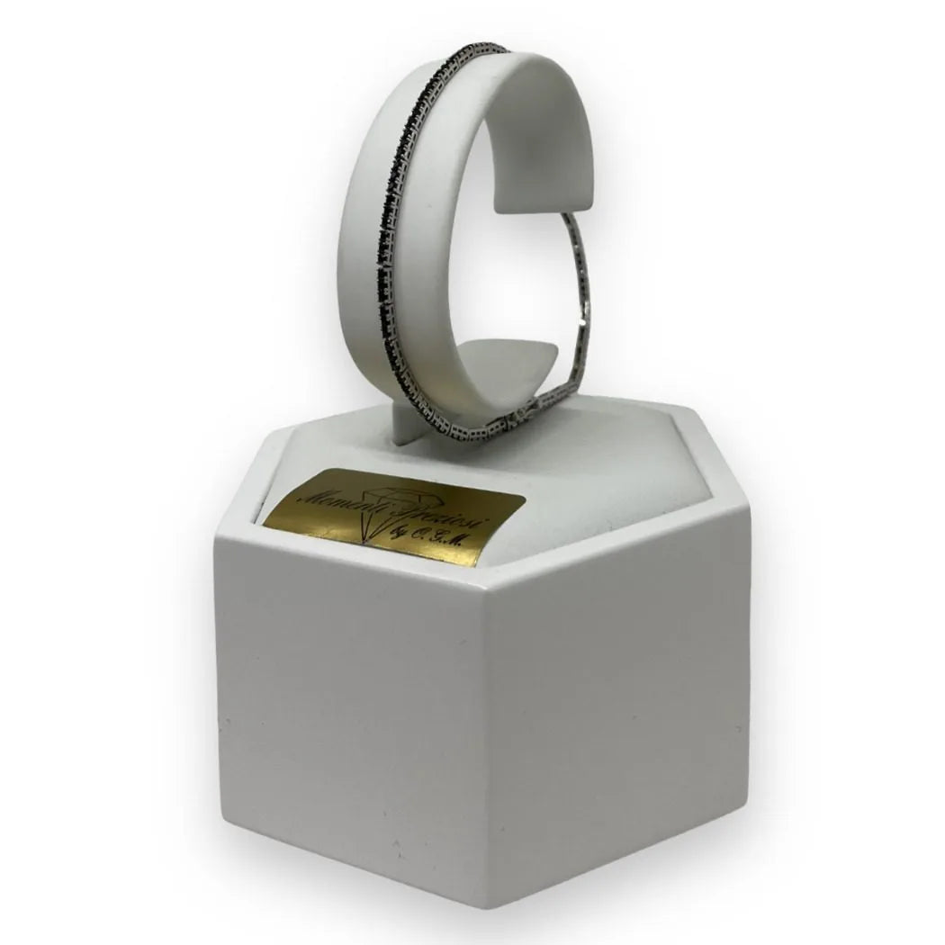 Bracciale Tennis in Oro 750 18 KT con Zirconi Neri