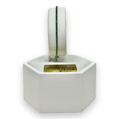 Bracelet tennis en or 750 18 carats avec zircons verts