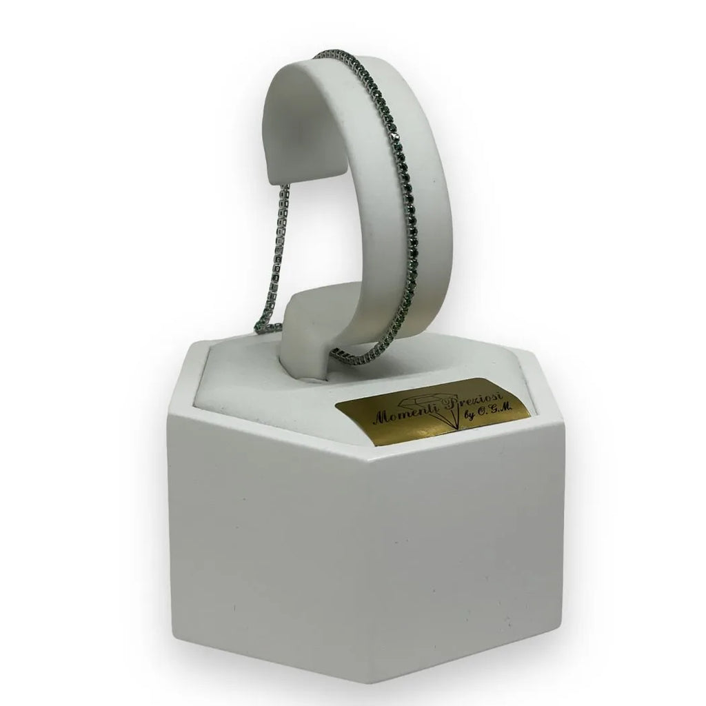 Bracciale Tennis in Oro 750 18 KT con Zirconi Verdi