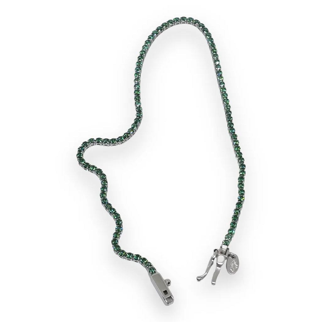 Bracciale Tennis in Oro 750 18 KT con Zirconi Verdi