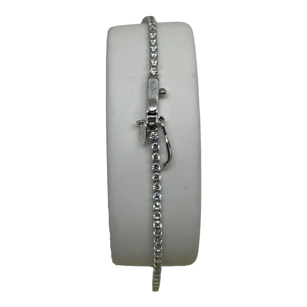 Tennisarmband aus 750er 18 KT Weißgold mit weißen Zirkonia, 20 cm