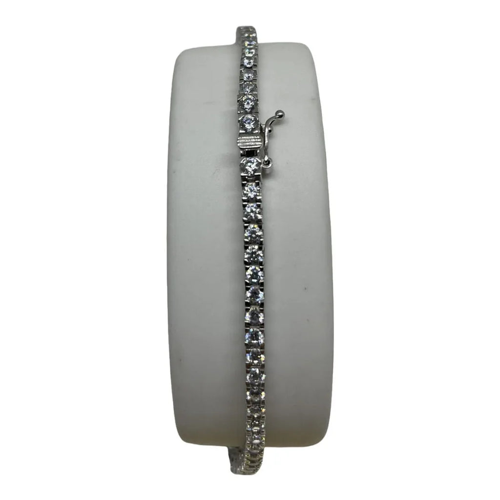 Tennisarmband aus 750er 18 KT Weißgold mit weißen Zirkonia, 21 cm