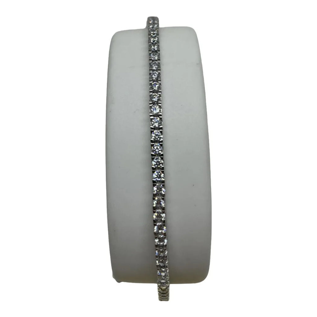 Tennisarmband aus 750er 18 KT Weißgold mit weißen Zirkonia, 21 cm