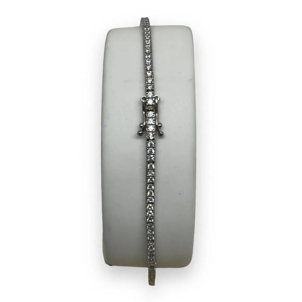 Tennisarmband aus 750er 18 Karat Weißgold mit weißen Zirkonia, 22 cm