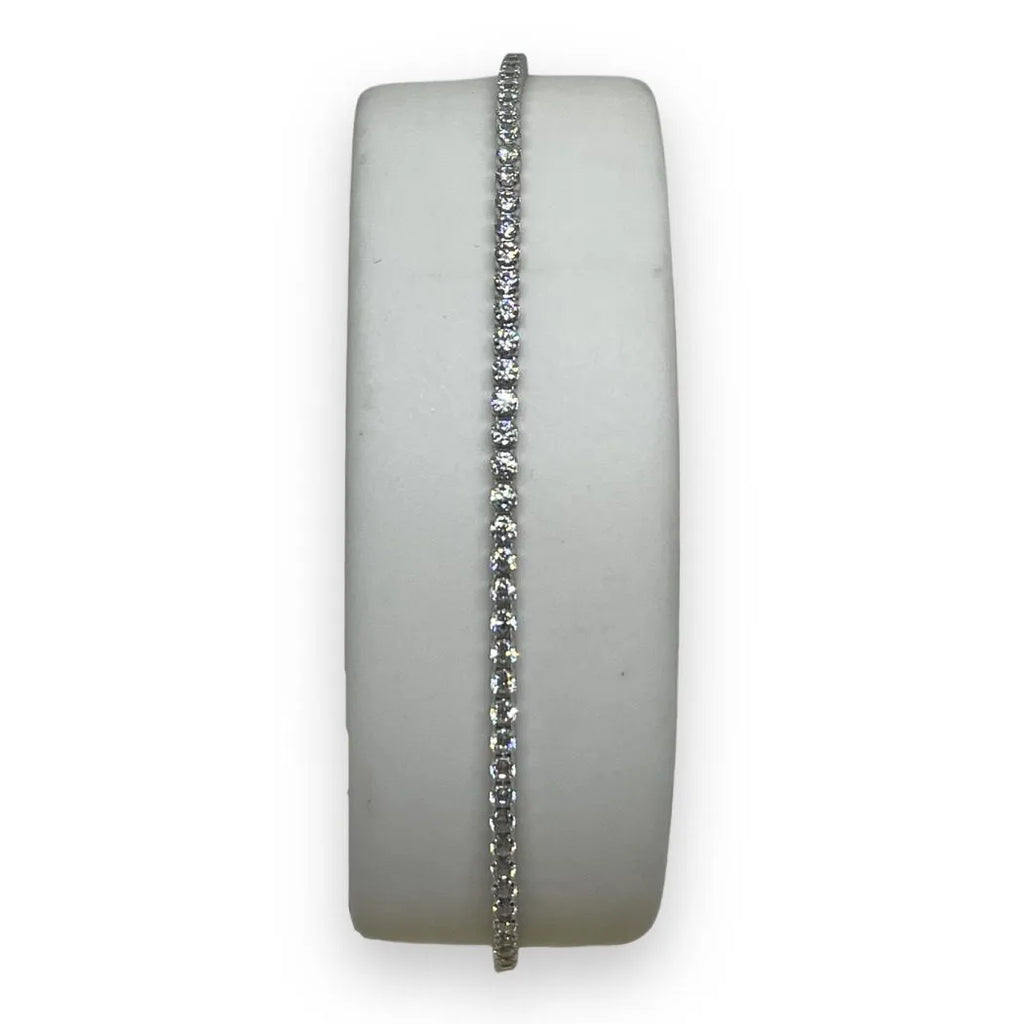 Tennisarmband aus 750er 18 Karat Weißgold mit weißen Zirkonia, 22 cm