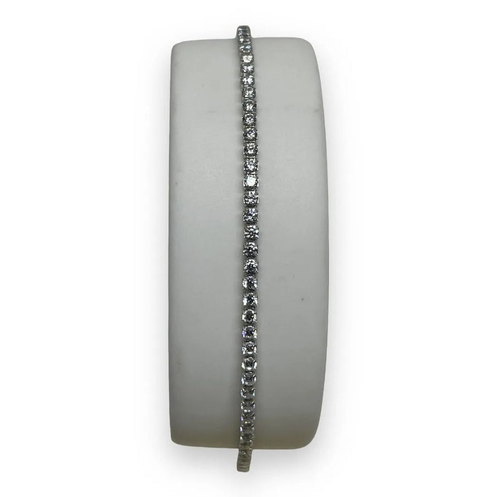 Tennisarmband aus 750er 18 KT Weißgold mit weißen Zirkonia, 22 cm