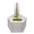 Armband Tennis Gold 750 18 KT mit zwei Reihen weißer Zirkonia