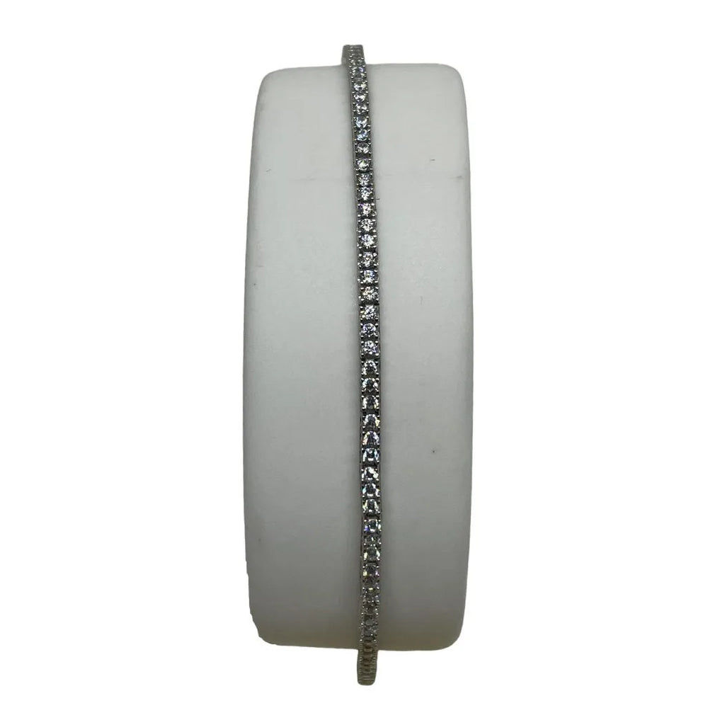 Bracciale Tennis in Oro bianco 18 KT con Zirconi Bianchi 20 cm