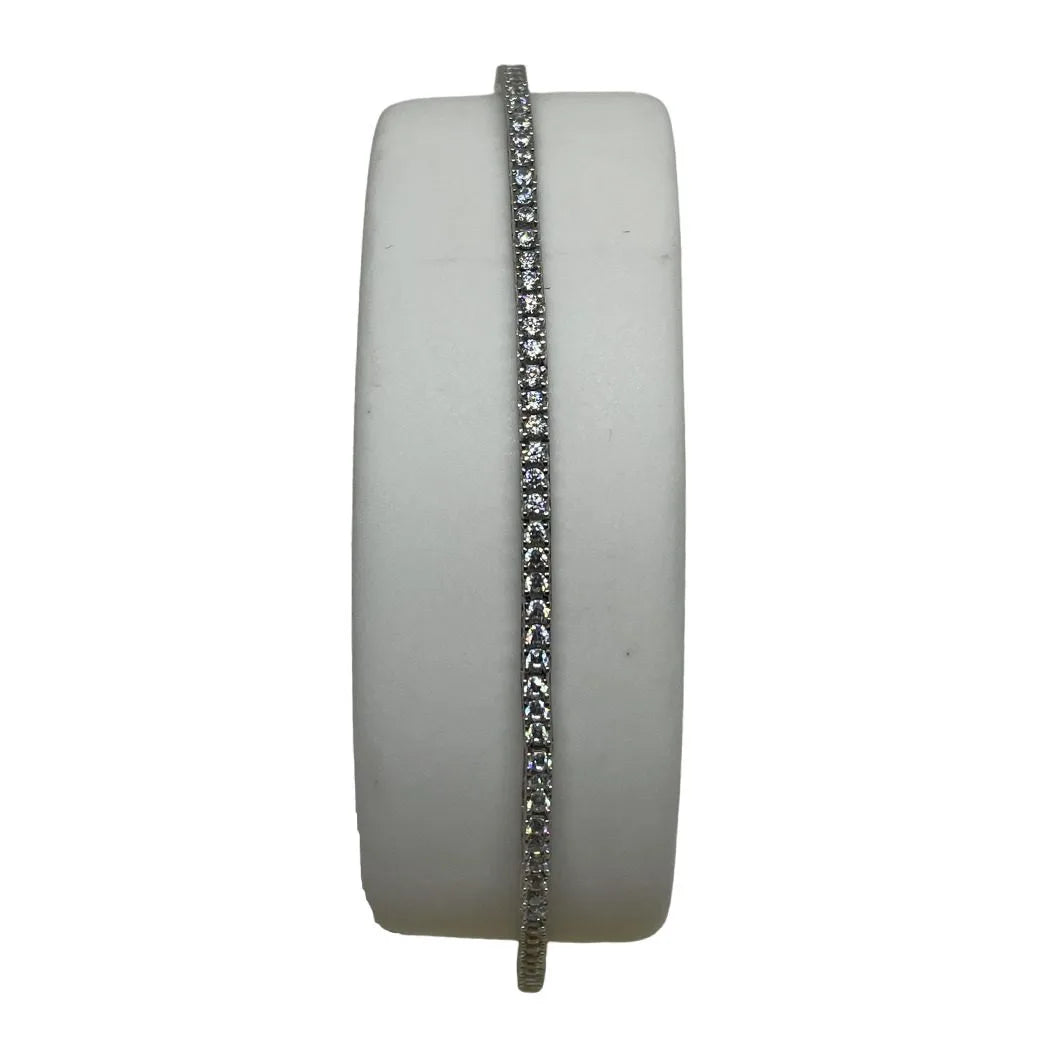 Bracciale Tennis in Oro bianco 18 KT con Zirconi Bianchi 20 cm