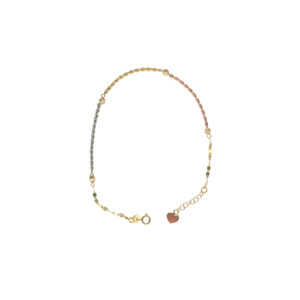 Bracciale Tricolore in Oro 18Kt da 1 Grammo