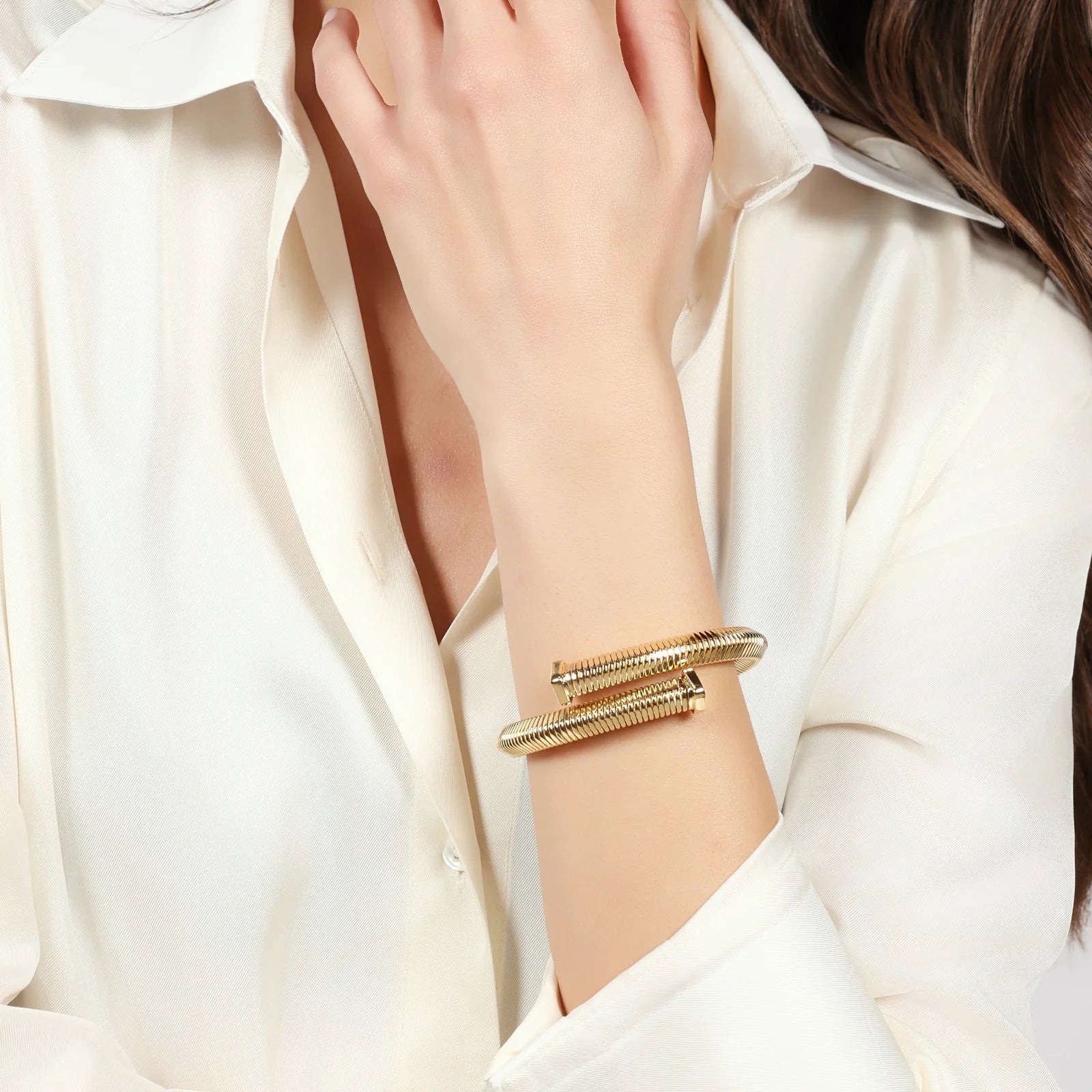 Bracciale Tubogas contrarié dorato Unoaerre 2847
