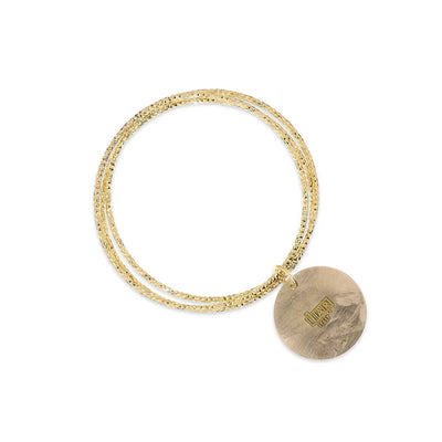 Bracciale Unoaerre 0958 da donna in bronzo dorato con medaglia incisa