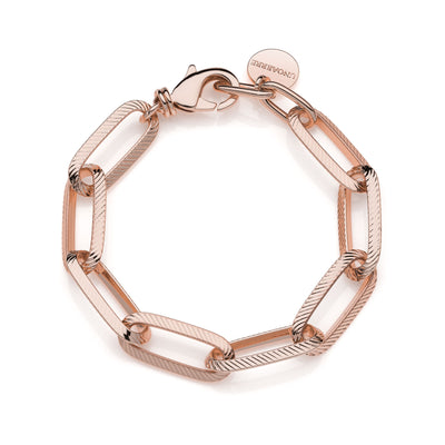 Bracciale Unoaerre donna catena forzatina diamantata rosa 2383