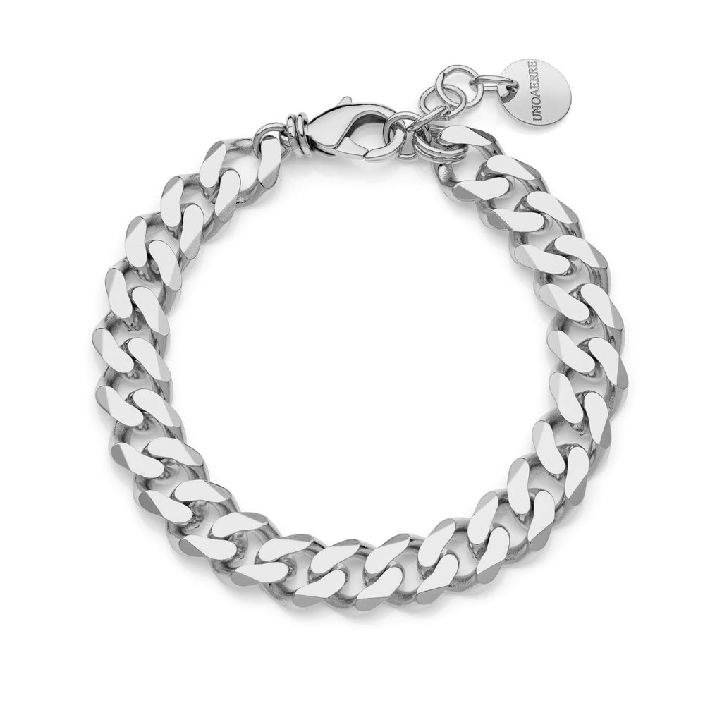Bracciale Unoaerre donna catena grumetta diamantata argentato 2368