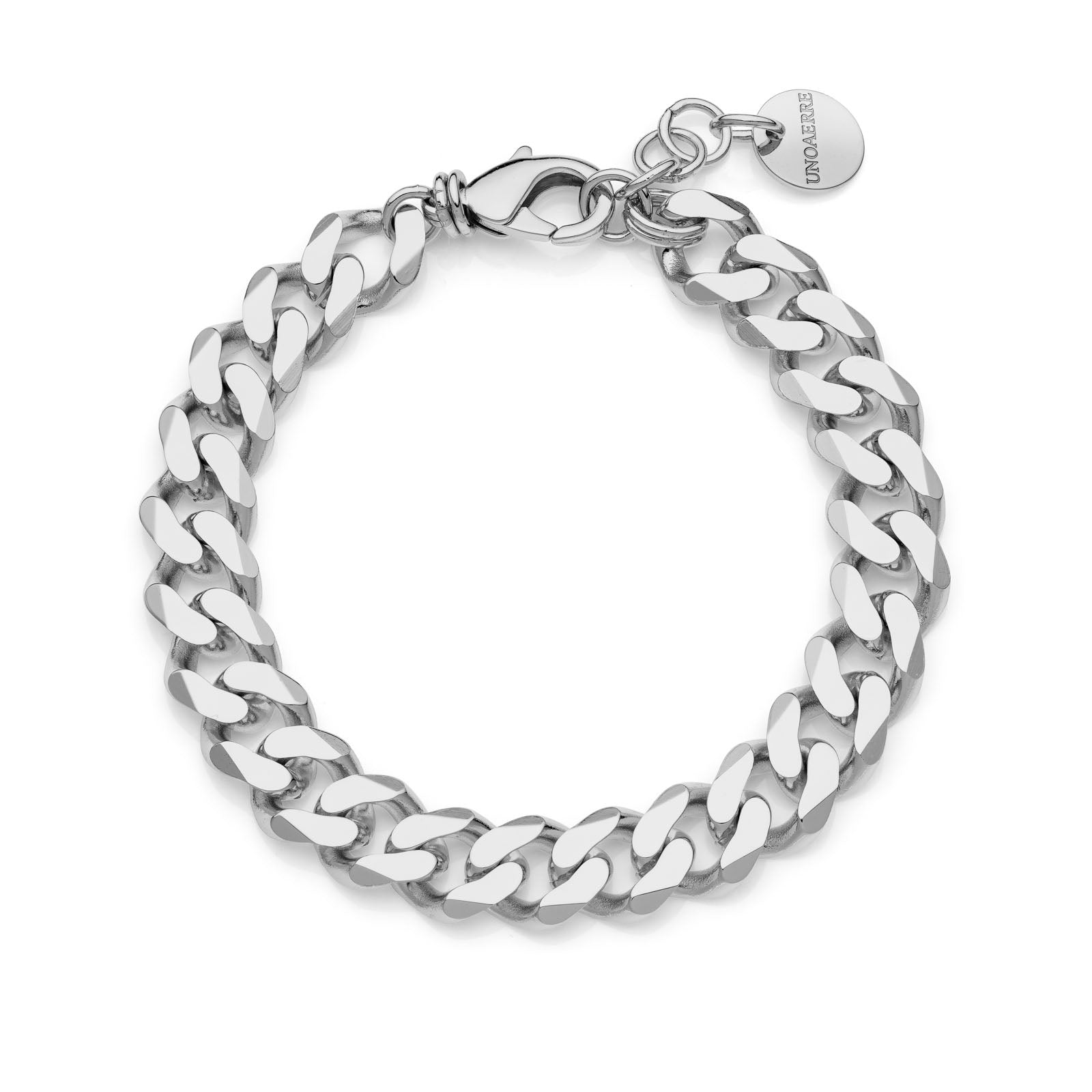 Bracciale Unoaerre donna catena grumetta diamantata argentato 2368