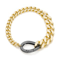 Armband Unoaerre Damen Gliederkette und Karabiner schwarz 2355