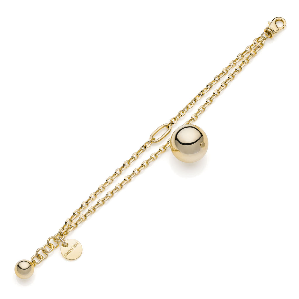Bracciale Unoaerre donna dorato con ciondolo a sfera 2332